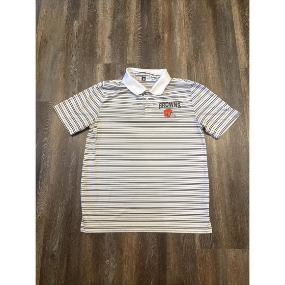 Nike Other - 🏈 Cleveland Browns  Mens Large NFL Team Apparel Striped Polo Shirt Performance